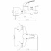 150mm Pitch Bath Tap, Spout 9 cm, 35 mm, Chrome - immagine 2