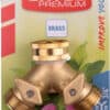 2 Way Hose Splitter with Valves, 3/4", Brass - Image 3