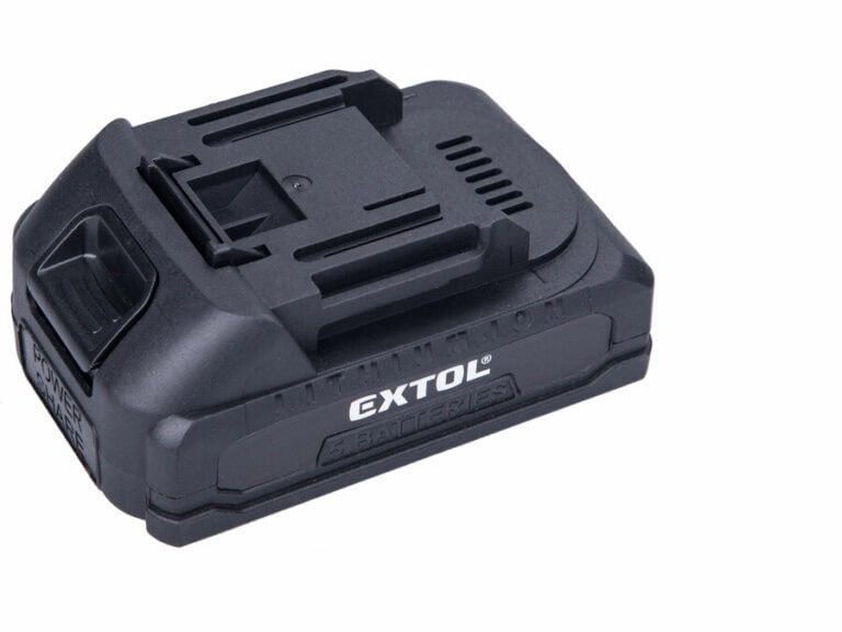 A black 20V 2Ah Li-ion cordless battery with visible connectors and side branding.