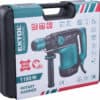 Black and teal 7J SDS+ Drilling Hammer with anti-vibration. Comes in a sturdy case with strong label and icons on the package.