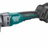 A teal and black SHARE20V cordless sheet metal shear with a brushless motor, ergonomic handle, and 2Ah battery.