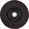 A 150mm corundum disc, P40, with black hub and radial brown sandpaper flaps for grinding/polishing.