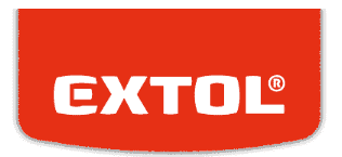 Kavisli alt kısma sahip kırmızı ve beyaz "EXTOL" logosu.