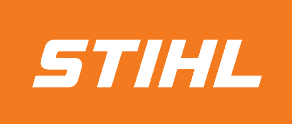 STIHL logosu: turuncu arka plan üzerinde beyaz metin.