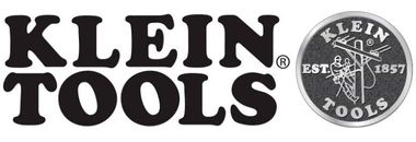 Klein Tools logo with bold black text and a circular emblem showing "Klein Tools Est 1857" and electrical tools.