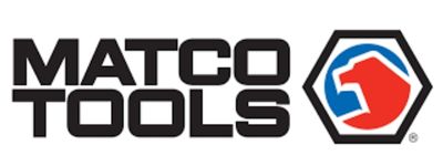 Matco Tools logo: bold black text next to a hexagonal emblem with a stylized red and blue animal head.