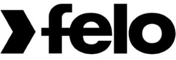 The "felo" logo in bold, black lowercase letters with a stylized left-pointing arrow shape before the text.