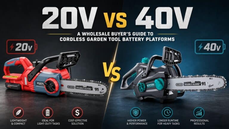 20V vs 40V cordless garden tool battery platforms comparison for wholesale buyers