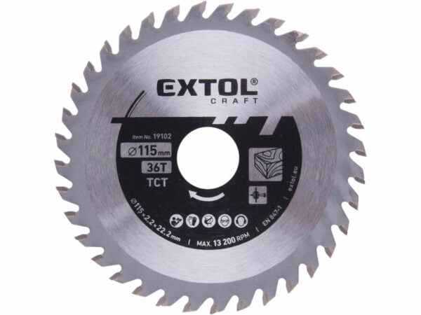 Circular Saw Blade with Carbide Teeth, 115 x 2.2 x 22.2 mm, 36T
