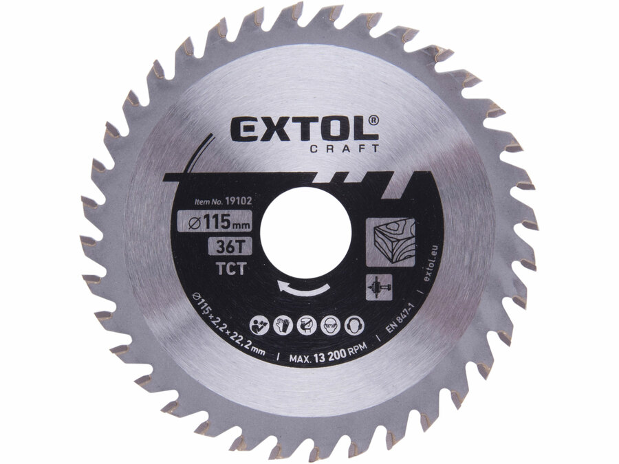 Circular Saw Blade with Carbide Teeth, 115 x 2.2 x 22.2 mm, 36T