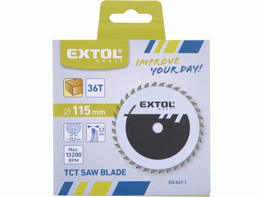 Circular Saw Blade with Carbide Teeth, 115 x 2.2 x 22.2 mm, 36T