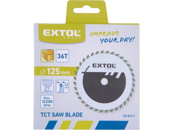 Circular Saw Blade with Carbide Teeth, 125 x 2.2 x 22.2 mm, 36T