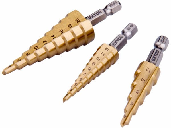 Trapboor set, 3 stuks, 3-20 mm