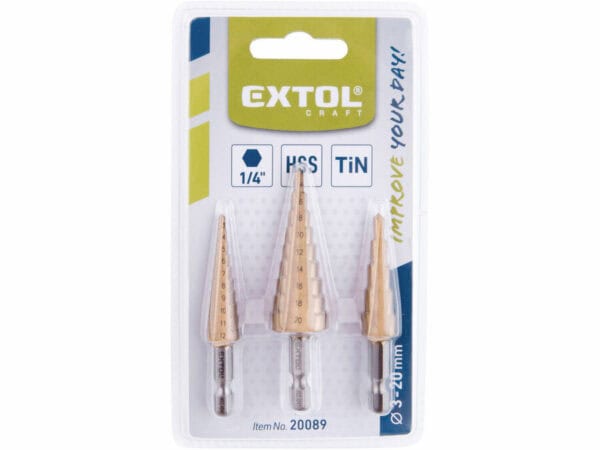 Trapboor set, 3 stuks, 3-20 mm