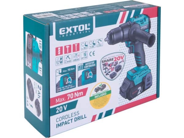 Fırçasız Darbeli Matkap, SHARE20V, 70 Nm, 2Ah Batarya