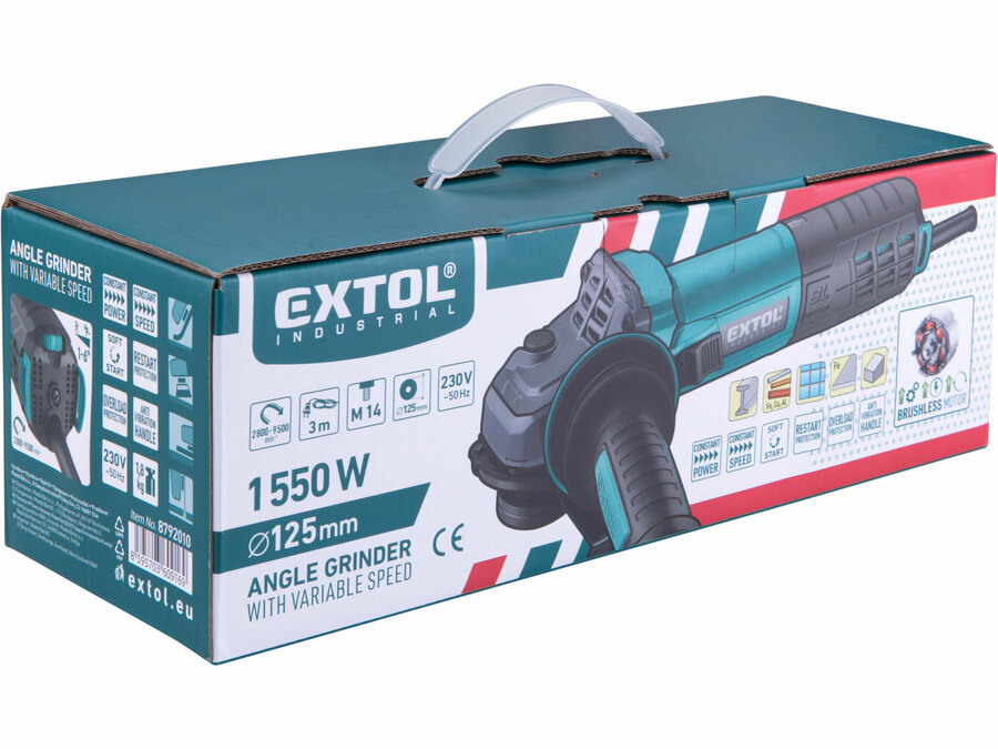 Brushless Angle Grinder, 125 mm, Variable Speed, 1550 W - Image 8