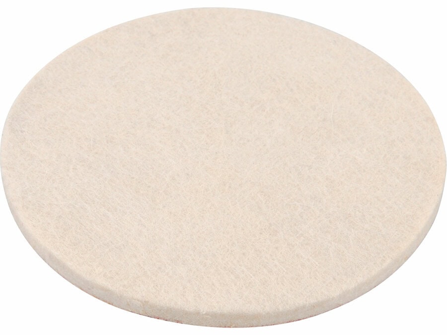 Tampon de polissage plat en feutre de laine avec VELCRO, Ø 115 x 7 mm