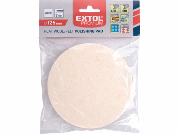 Flat Wool Felt Polishing Pad with VELCRO, O 125 x 7 mm