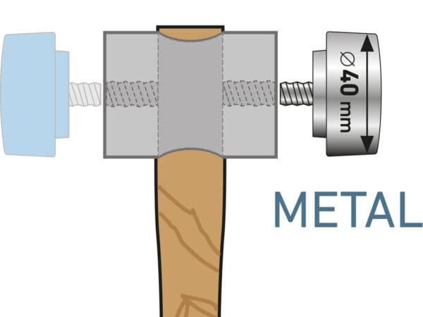 Replacement Steel Mallet End, O 40mm