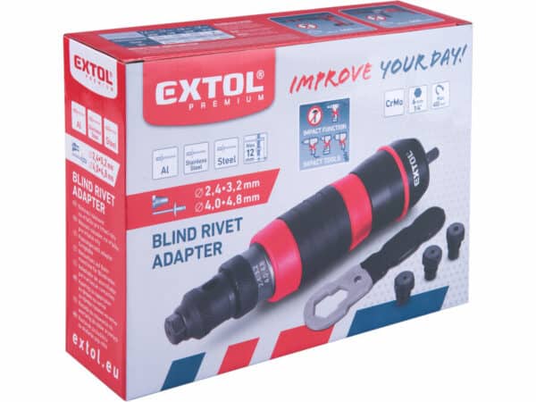 Riveter Adapter for Drill, 2.4-4.8 mm