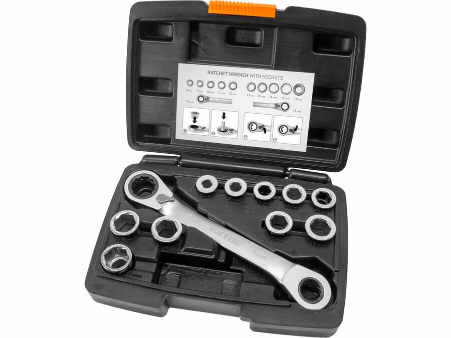Ratchet Spanner and Socket Gauges, Set 11 pcs
