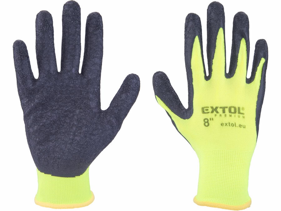 Seamless Nylon Gloves Latex-Coated Size 8