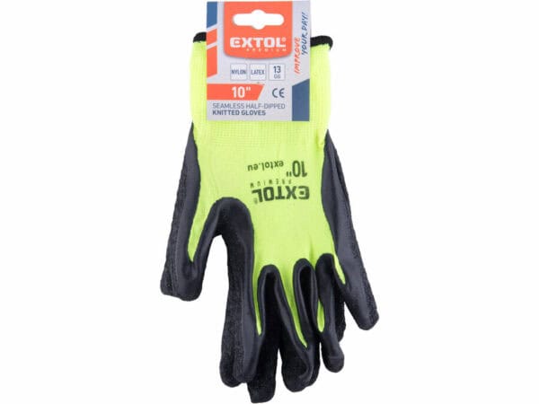 Seamless Nylon Gloves Latex-Coated Size 10