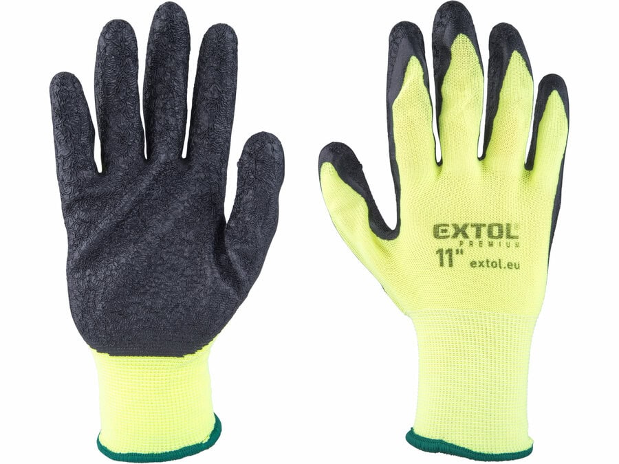 Seamless Nylon Gloves, Latex-Coated Palm and Fingers, Size 11