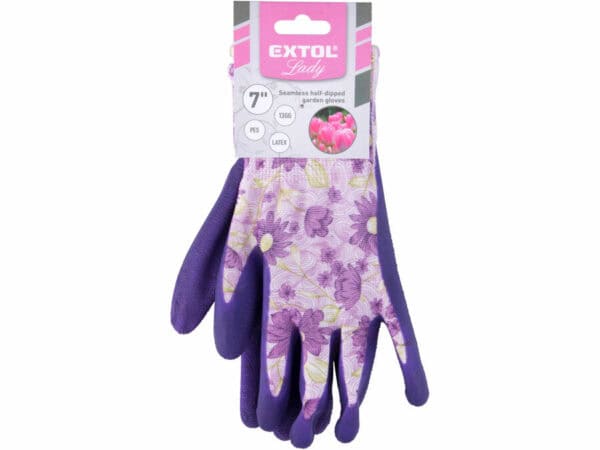 Seamless Polyester Gloves, Latex-Coated Palm and Fingers, Size 7