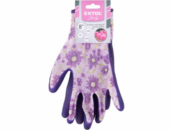 Seamless Polyester Gloves, Latex-Coated Palm and Fingers, Size 8
