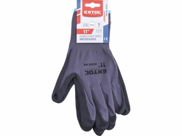 Seamless Nylon Gloves, Microporous Nitrile-Coated Palm and Fingers, Size 11