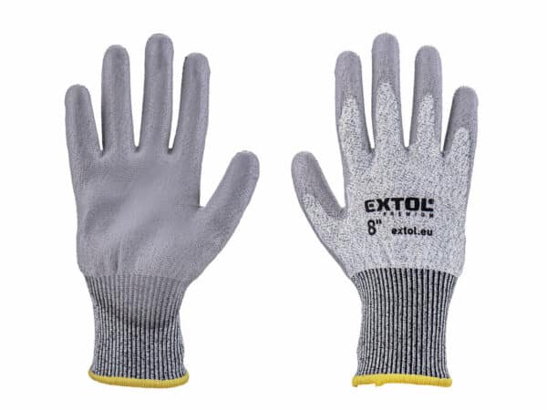 Cut-Resistant PU-Coated Gloves, Size 8
