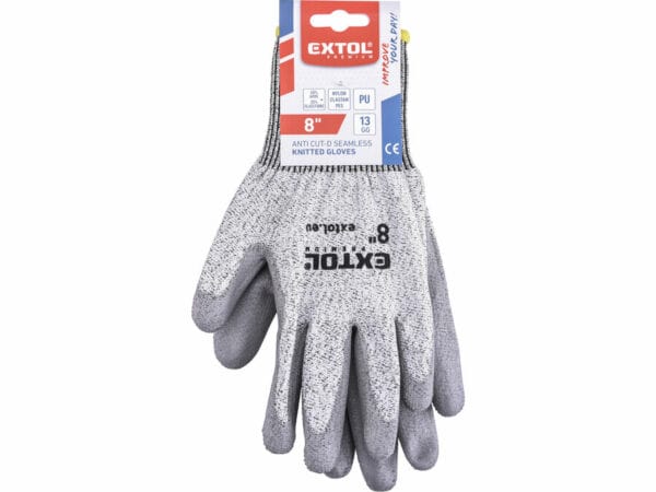 Cut-Resistant PU-Coated Gloves, Size 8