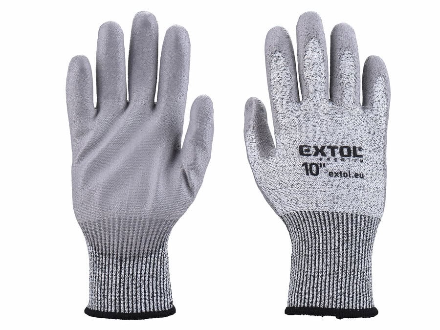 Cut-Resistant PU-Coated Gloves, Size 10
