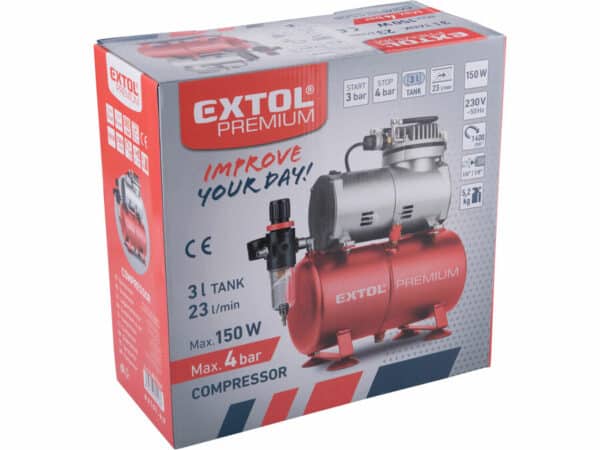 Airbrush-Kompressor 150 W, 3-Liter-Tank