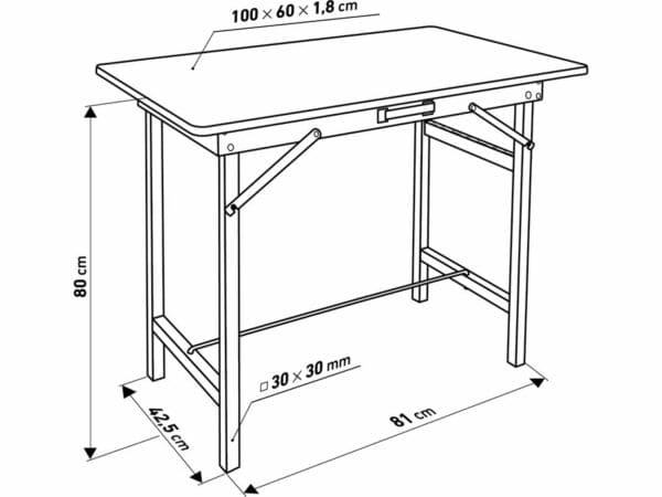 Folding Work Camping Table 100 x 60 x 80 cm